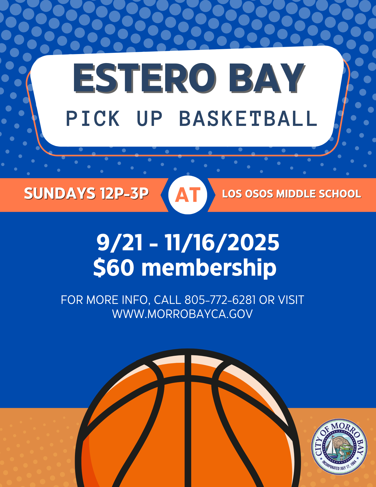 Estero Bay Adult Pickup Basketball Program Fall 25 